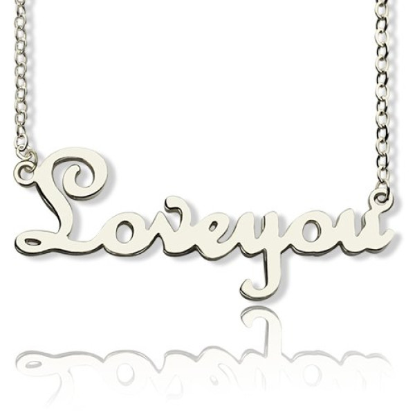 Personalised Sterling Silver Cursive Name Necklace - All Birthstone™