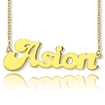 Ghetto Cute Name Necklace 18ct Gold Plated - All Birthstone™