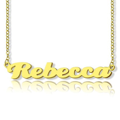 Personalised 18ct Gold Plated Silver Puff Font Name Necklace - All Birthstone™