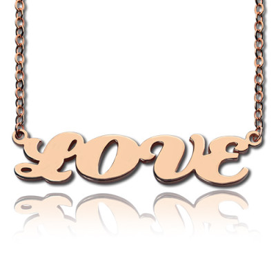 18ct Rose Gold Plated Capital Puff Font Name Necklace - All Birthstone™