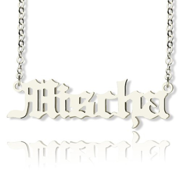 Old English Name Necklace Sterling Silver - All Birthstone™
