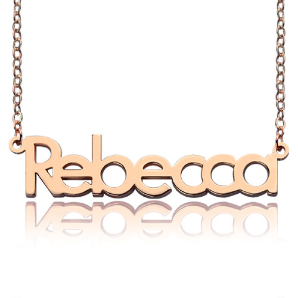 18ct Rose Gold Plated Rebecca Style Name Necklace - All Birthstone™
