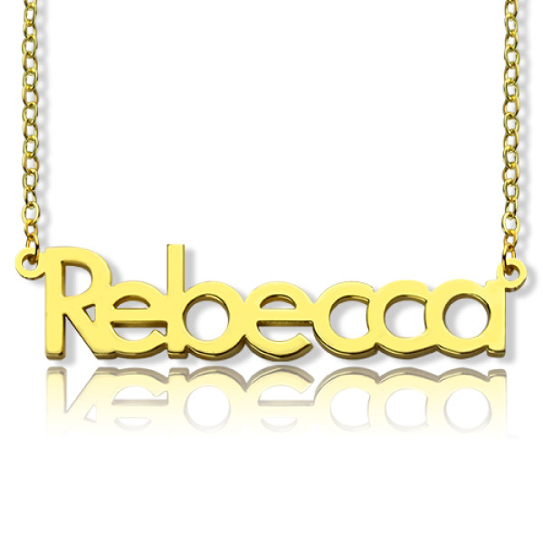 Solid Gold Rebecca Style Name Necklace-18ct - All Birthstone™