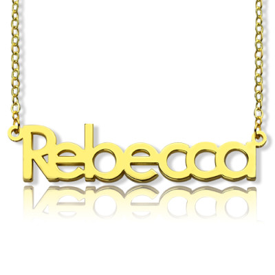 Nameplate Necklace 18ct Gold Plating "Rebecca" - All Birthstone™