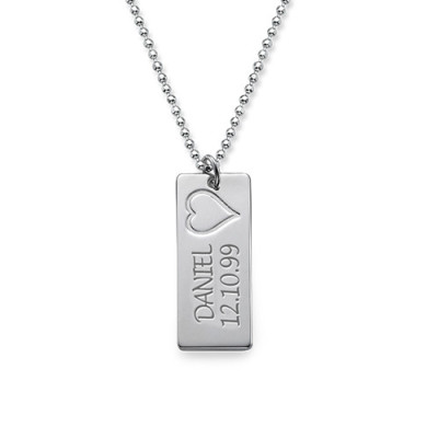 Name Bar Necklace in Silver - All Birthstone™