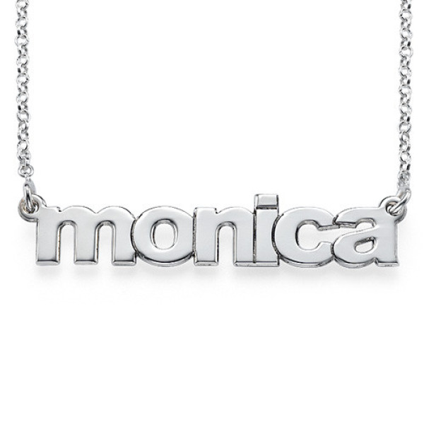 Nameplate Necklace in Lowercase Font - All Birthstone™