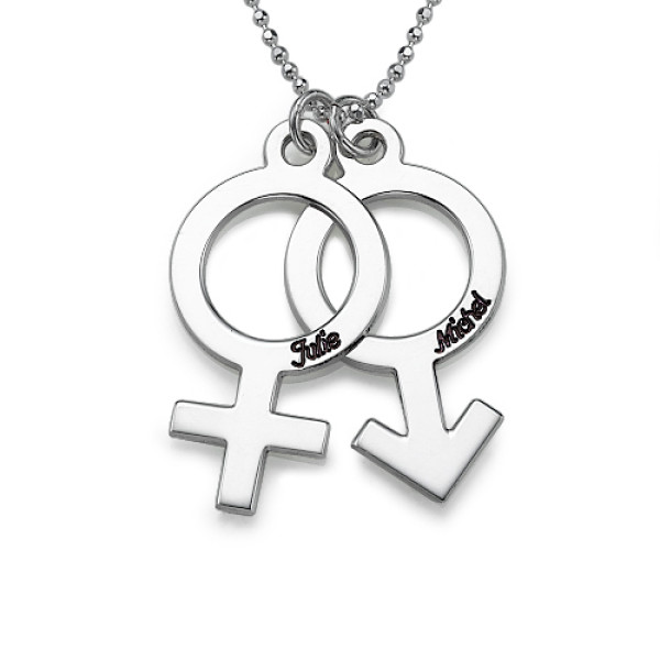 Necklace with Female  Male Symbol - All Birthstone™