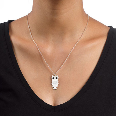 Owl Necklace with Back Engraving - All Birthstone™