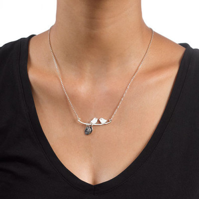 Personalised Mum Jewellery – Silver Bird Necklace - All Birthstone™
