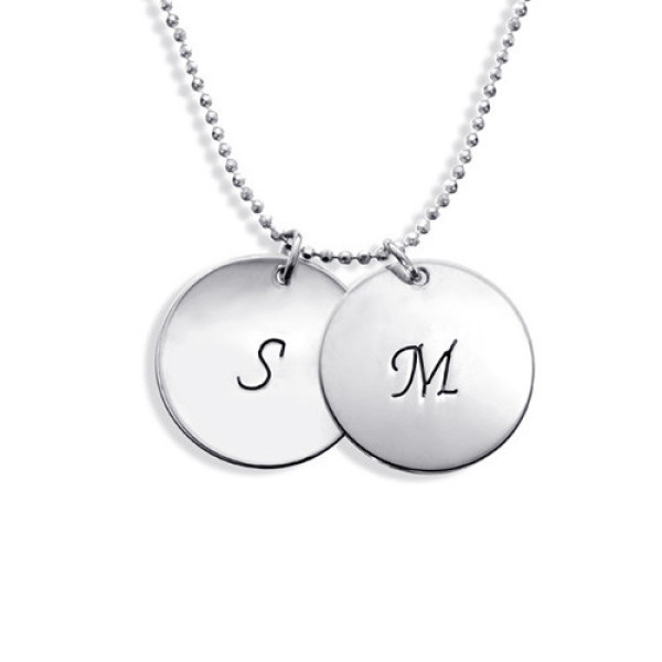 Personalised Sterling Silver Disc Pendant Necklace - All Birthstone™