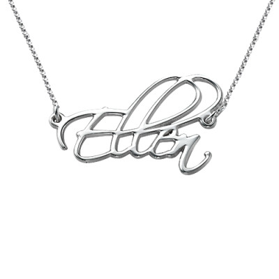 Personalised Silver Script Necklace - All Birthstone™