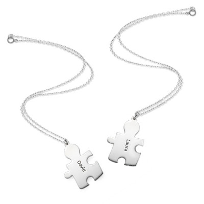 Personalised Silver Puzzle Necklace - All Birthstone™