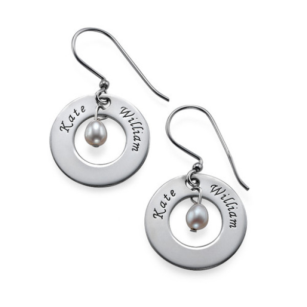 Personalised Earrings with Two Names  Birthstone  - All Birthstone™