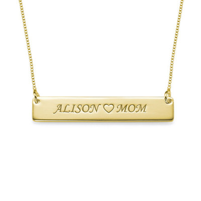 18ct Gold Plated Personalised Nameplate Necklace - All Birthstone™