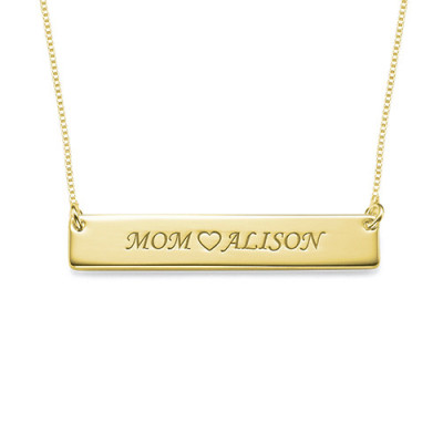 18ct Gold Plated Personalised Nameplate Necklace - All Birthstone™