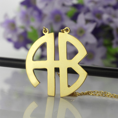 18ct Gold Plated 2 Letters Capital Monogram Necklace - All Birthstone™