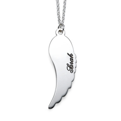 Set of Two Sterling Silver Angel Wings Necklace - All Birthstone™