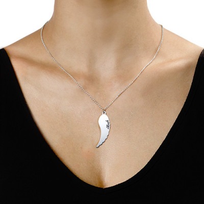 Set of Two Sterling Silver Angel Wings Necklace - All Birthstone™