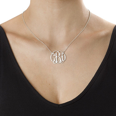 Silver Celebrity Style Monogram Necklace - All Birthstone™