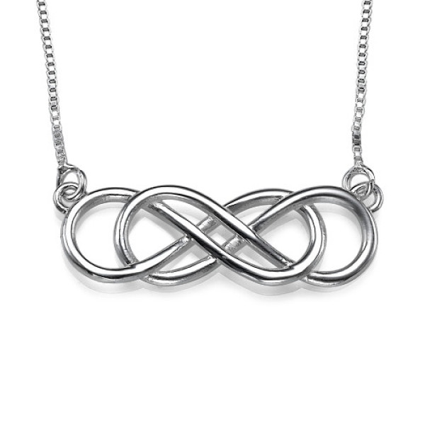 Silver Double Infinity Necklace - All Birthstone™