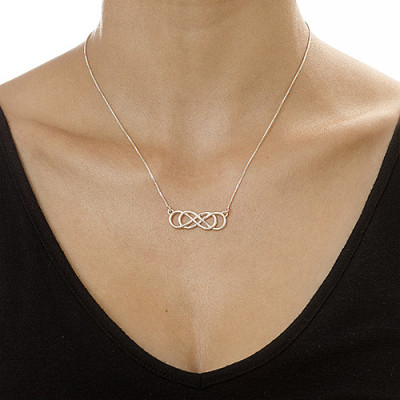 Silver Double Infinity Necklace - All Birthstone™
