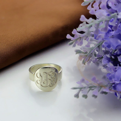 Make Your Own Monogram Itnitial Ring Sterling Silver - All Birthstone™
