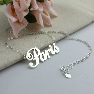Custom Name Necklace Sterling Silver "Paris" - All Birthstone™
