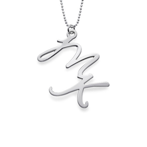 Two Initial Necklace in Sterling Silver - All Birthstone™