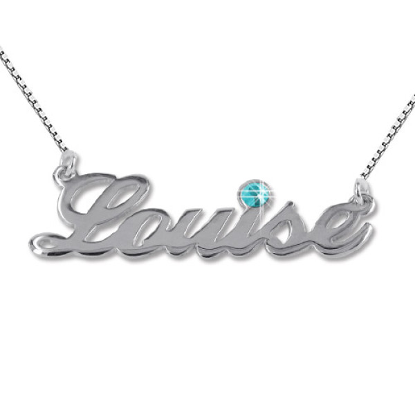 Silver and Swarovski Crystal Name Necklace - All Birthstone™