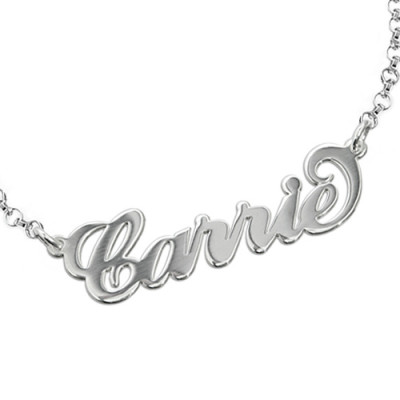 Sterling Silver "Carrie" Name Bracelet / Anklet - All Birthstone™