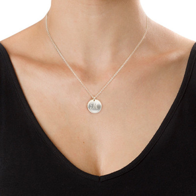 Sterling Silver Circle Initial Necklace - All Birthstone™