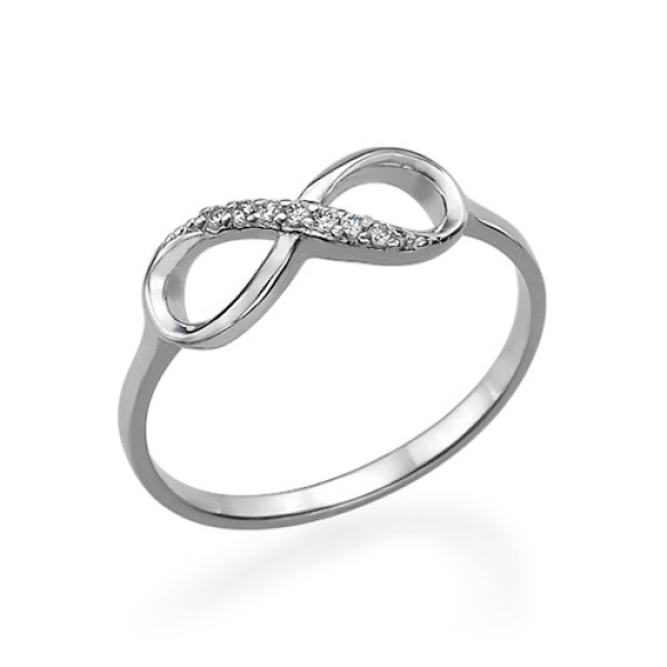 Sterling Silver Cubic Zirconia Infinity Ring - All Birthstone™