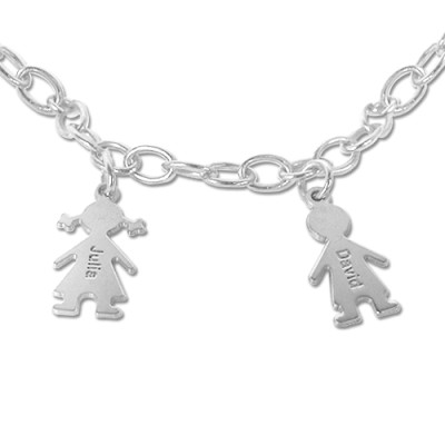 Sterling Silver Engraved Mothers Day Bracelet/Anklet - All Birthstone™