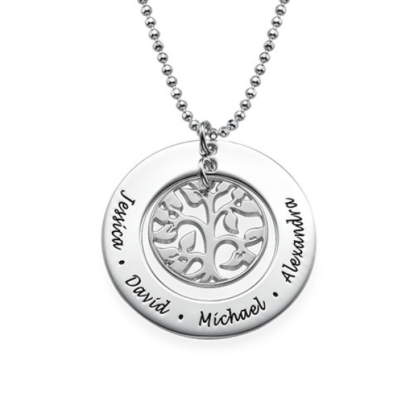 Silver Family Tree Necklace - All Birthstone™