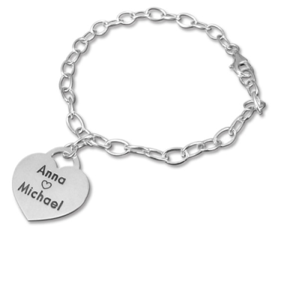 Sterling Silver Heart Charm Bracelet/Anklet - All Birthstone™