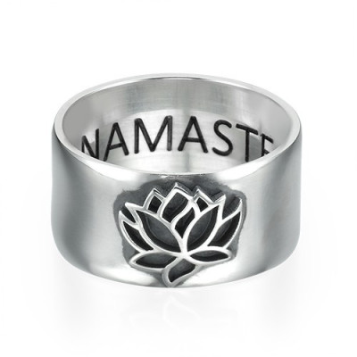 Sterling Silver Lotus Flower Ring - All Birthstone™