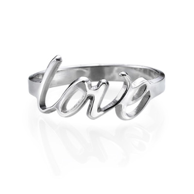 Sterling Silver Love Ring - All Birthstone™