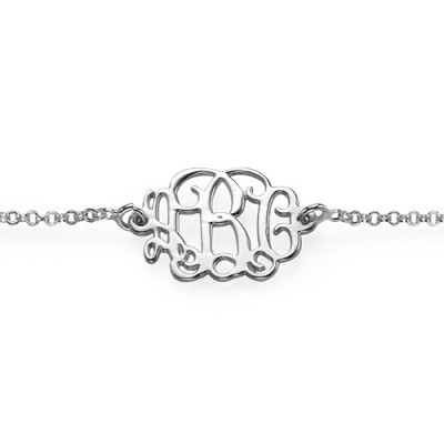 Sterling Silver Initials Bracelet /Anklet - All Birthstone™