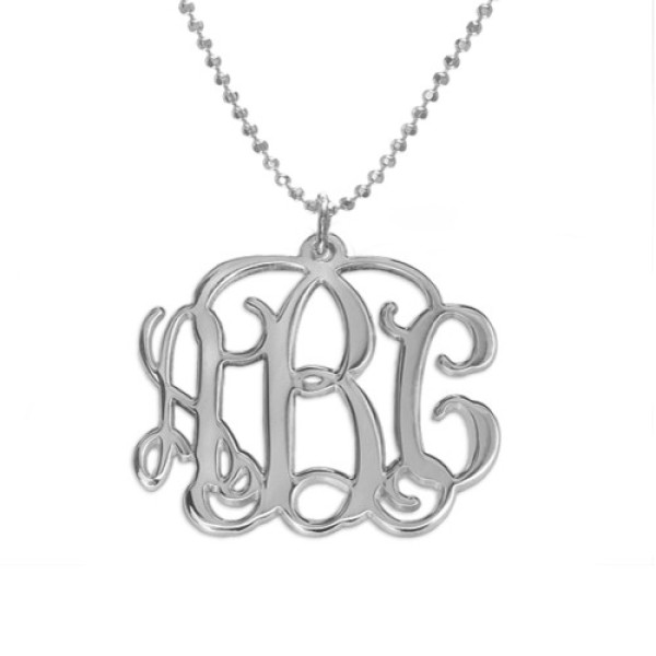 Sterling Silver Initials Monogram Necklace - All Birthstone™