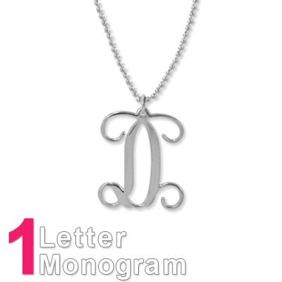 Sterling Silver Initials Monogram Necklace - All Birthstone™