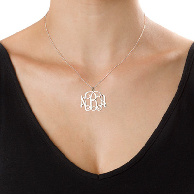 Sterling Silver Initials Monogram Necklace - All Birthstone™