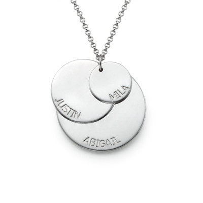 Sterling Silver Mummy Necklace with Kid's Names - All Birthstone™
