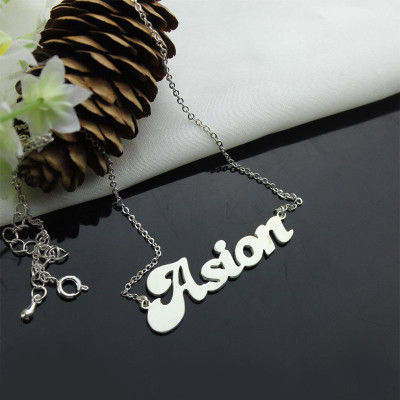 Ghetto Name Necklace Sterling Silver - All Birthstone™