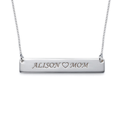 Nameplate Necklace in Sterling Silver - All Birthstone™