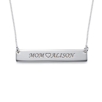 Nameplate Necklace in Sterling Silver - All Birthstone™