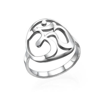 Sterling Silver Om Ring - All Birthstone™