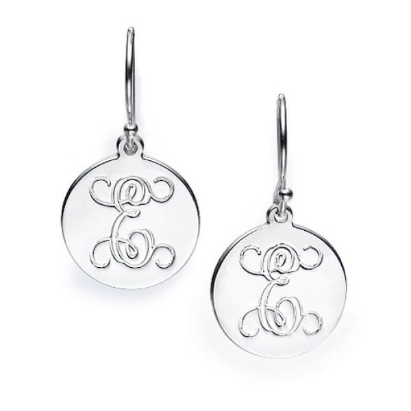 Sterling Silver Personalised Initial Earrings - All Birthstone™