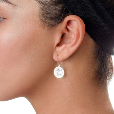 Sterling Silver Personalised Initial Earrings - All Birthstone™