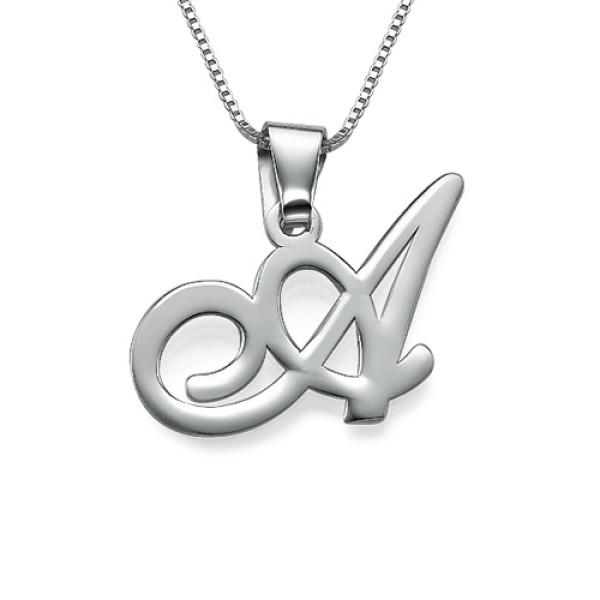 Sterling Silver Initials Pendant With Any Letter - All Birthstone™