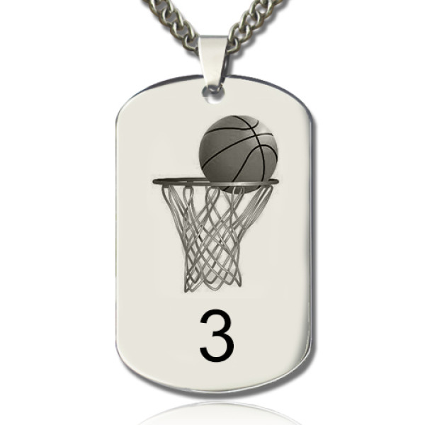 Basketball Dog Tag Name Necklace - All Birthstone™